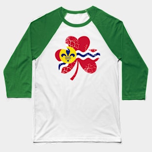 Irish St Louis Flag Shamrock St Patrick's Day Baseball T-Shirt